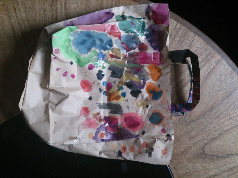Brown paper bag painting, Naoise &Helen Sargeant ©, 2013 