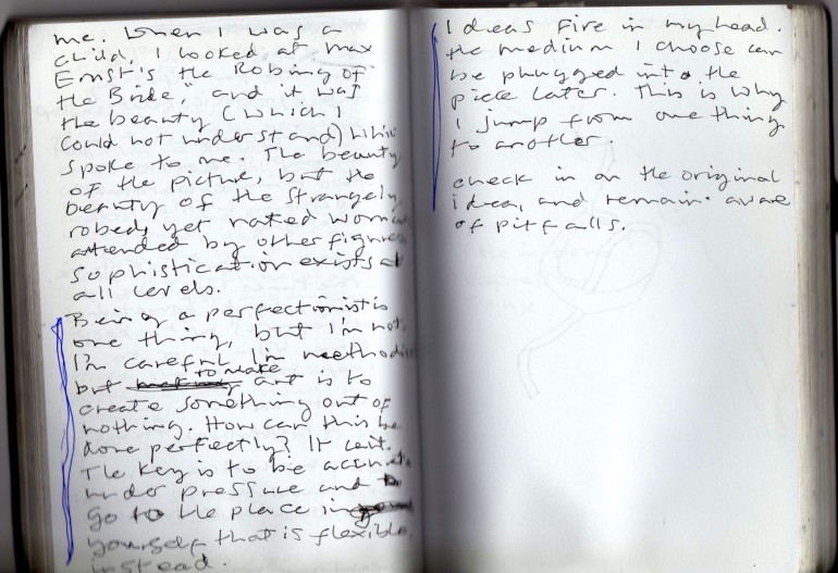 Frances Earnshaw, pages from a notebook
