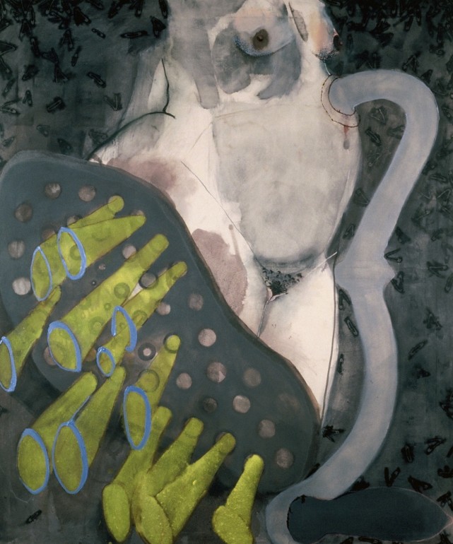 Helen Sargeant ©,Mince Her, oil on canvas, 180cm x 150cm, 1996